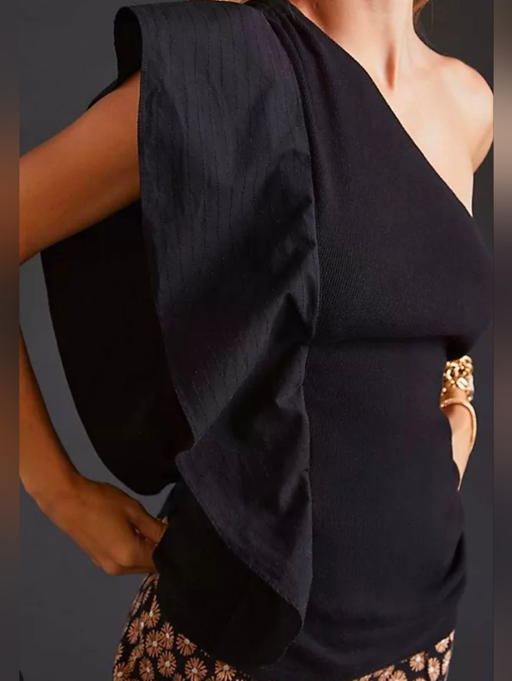 Anthropologie One-Shoulder Ruffled Blouse - Picture 10 of 11
